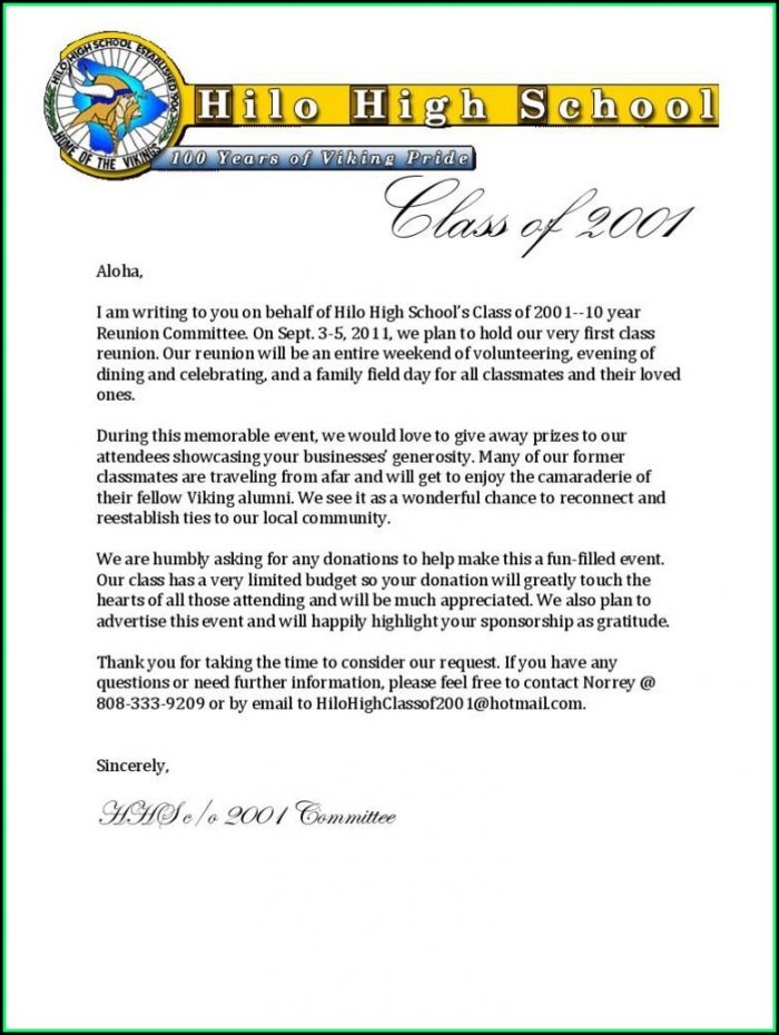 Family Reunion Solicitation Letter Sample Template 1 Resume 