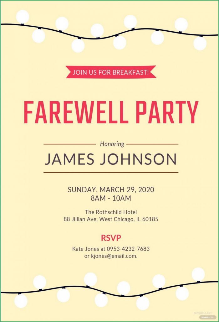 Farewell Party Invitation Card Template Free Farewell Party Invitation Card Template Free