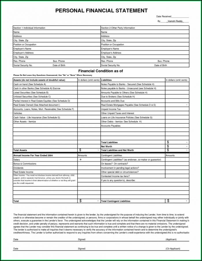 Financial Statement Example Xls Financial Statement Example Xls