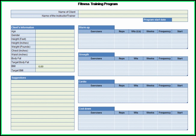 Fitness Log Template Excel Fitness Log Template Excel