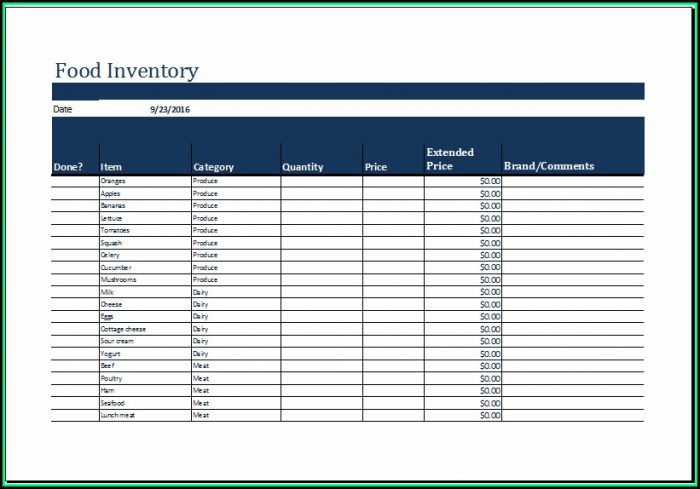 Food Inventory Templates Free Excel Food Inventory Templates Free Excel