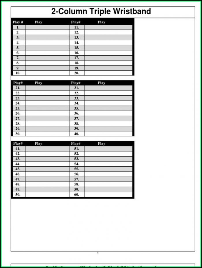Football Wristband Template Excel Football Wristband Template Excel