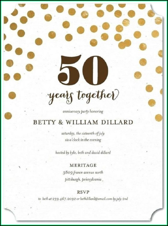 Free 50th Wedding Anniversary Party Invitation Templates Free 50th Wedding Anniversary Party Invitation Templates