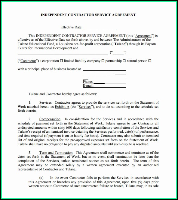 Free Basic Independent Contractor Agreement Template Free Basic Independent Contractor Agreement Template