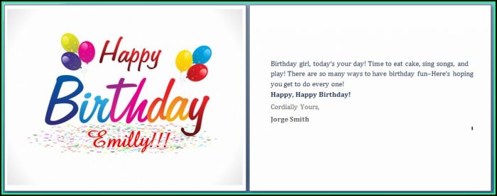Free Birthday Card Template Word Free Birthday Card Template Word