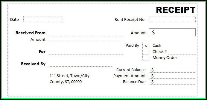 Free Cash Receipt Template Excel Free Cash Receipt Template Excel