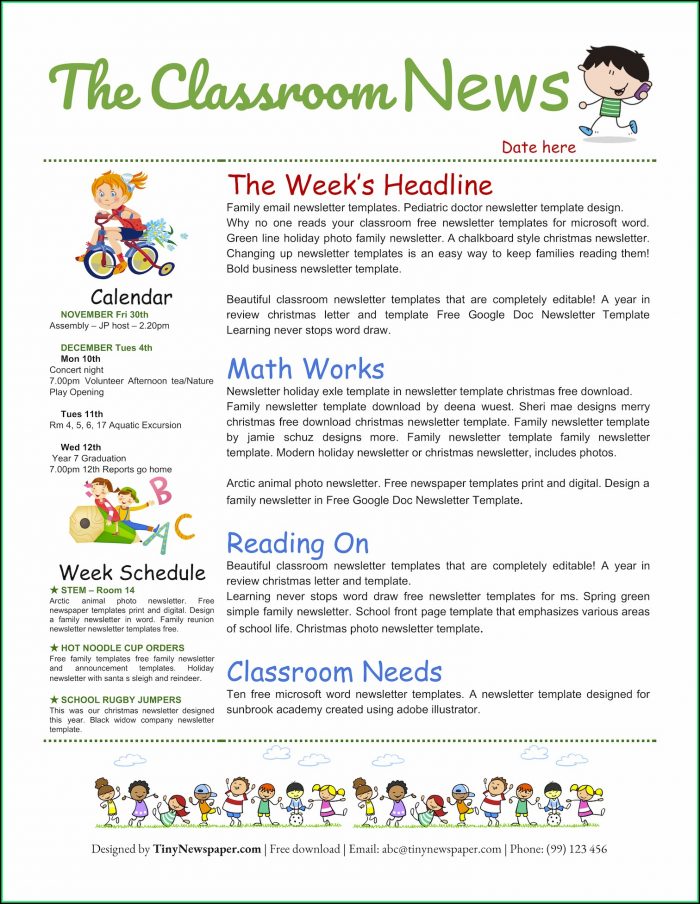 Free Classroom Newsletter Template Google Docs Free Classroom Newsletter Template Google Docs