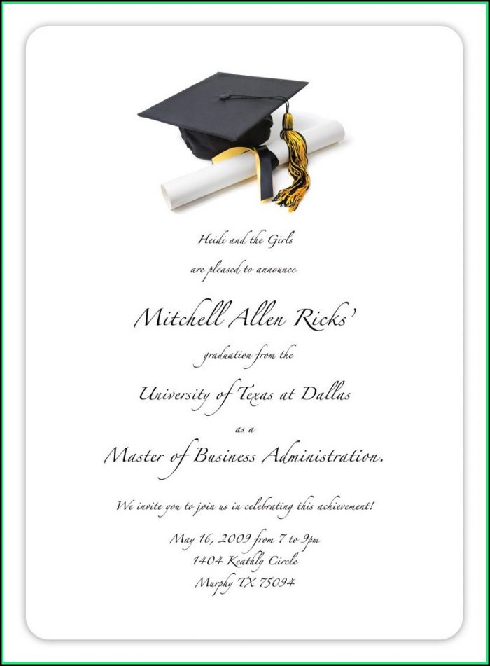 Free College Graduation Invitation Templates For Word Free College Graduation Invitation Templates For Word