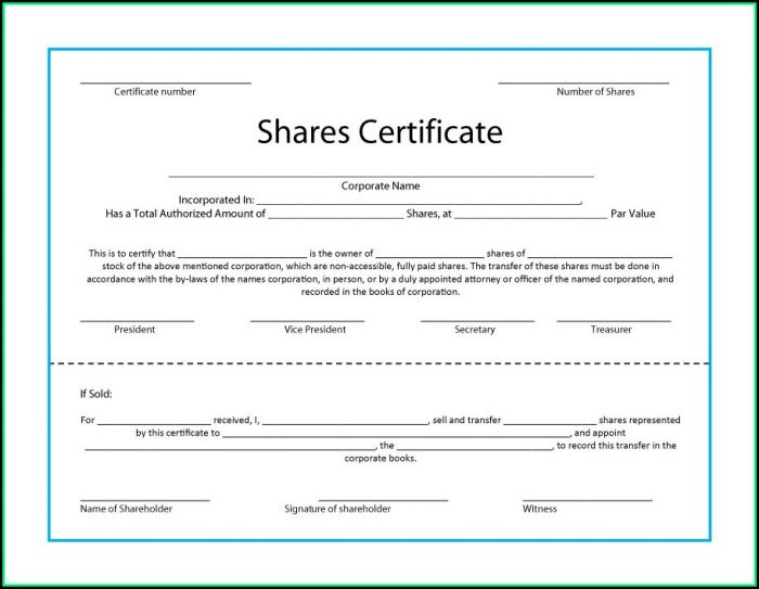 Free Company Share Certificate Template Free Company Share Certificate Template