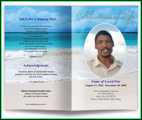 Free Editable Memorial Service Program Template Free Editable Memorial Service Program Template