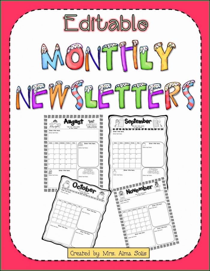 Free Editable School Newsletter Templates Free Editable School Newsletter Templates