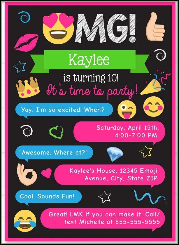 Free Emoji Birthday Invitation Templates Free Emoji Birthday Invitation Templates