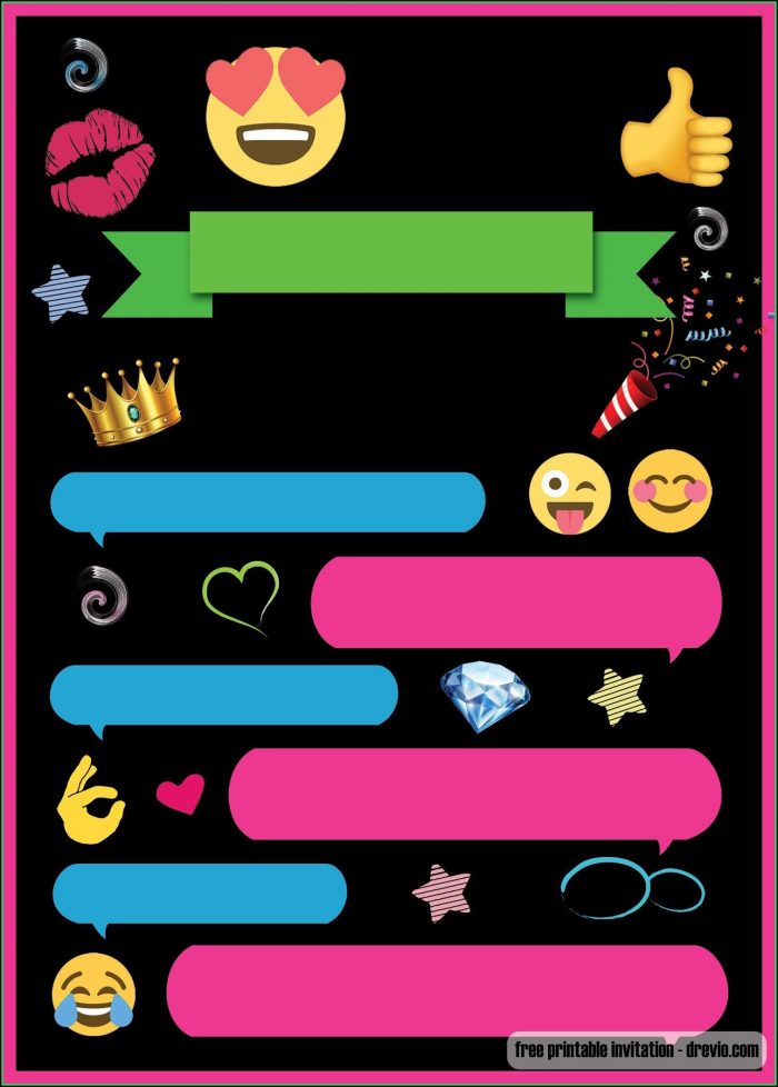 Free Emoji Party Invitation Template Free Emoji Party Invitation Template