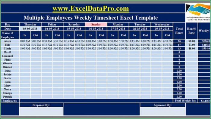 Free Excel Timesheet Template With Formulas For Multiple Employees Free Excel Timesheet Template With Formulas For Multiple Employees