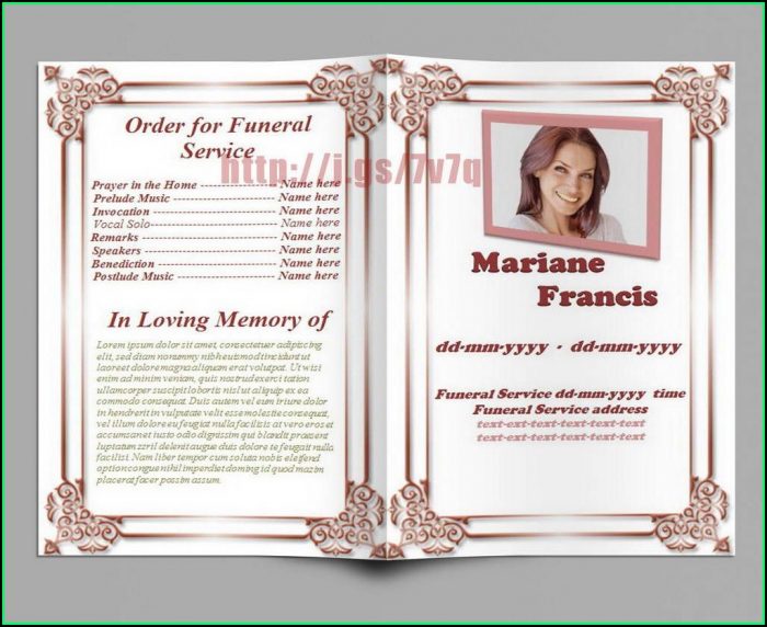 Free Funeral Service Program Template Download Free Funeral Service Program Template Download