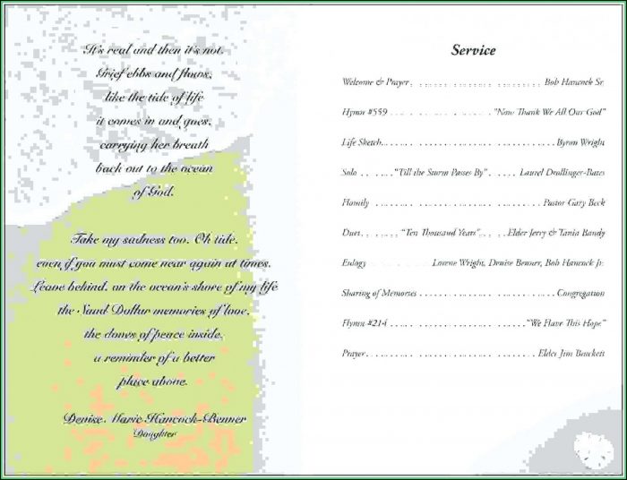Free Memorial Service Program Template Publisher Free Memorial Service Program Template Publisher