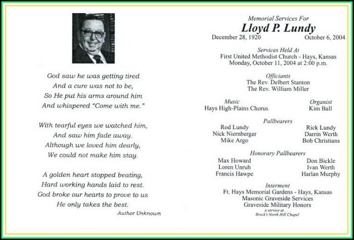 Free Military Memorial Service Program Template Free Military Memorial Service Program Template