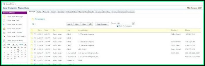 Free Ms Access Crm Database Template Free Ms Access Crm Database Template