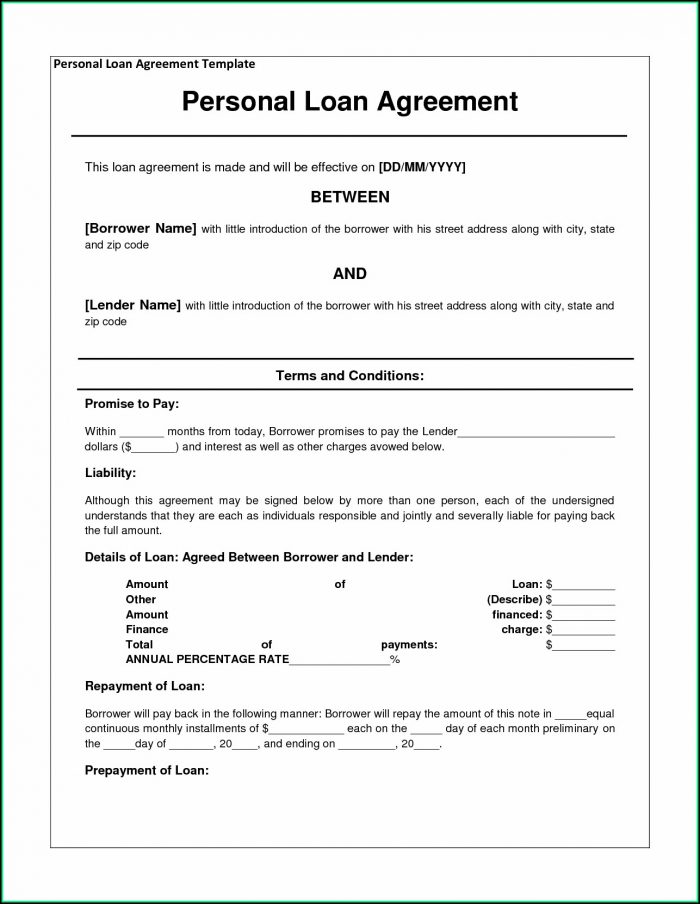 Free Personal Loan Form Template Free Personal Loan Form Template