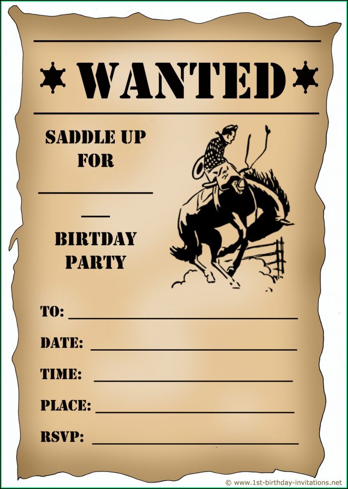 Free Printable Western Birthday Invitation Templates Free Printable Western Birthday Invitation Templates