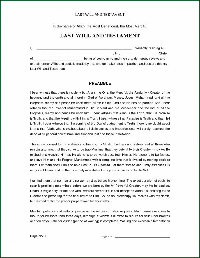 Free Sample Of Last Will And Testament Template Free Sample Of Last Will And Testament Template