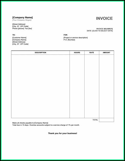 Free Service Invoice Template Microsoft Word Free Service Invoice Template Microsoft Word