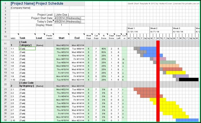 Gantt Chart Week Excel Template Gantt Chart Week Excel Template