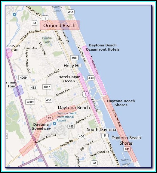 Hotels In Daytona Beach Shores Map Hotels In Daytona Beach Shores Map