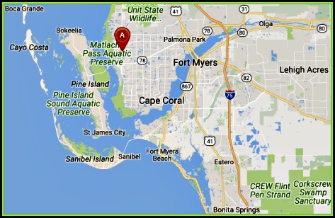 Map Showing Cape Coral Florida Map Showing Cape Coral Florida
