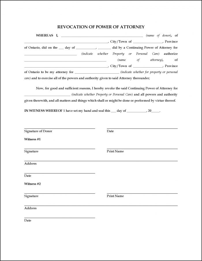 Revoke Power Of Attorney Form Free Uk Revoke Power Of Attorney Form Free Uk