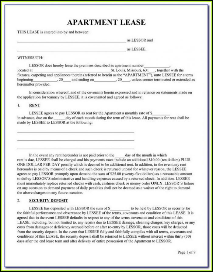 Simple Renters Lease Form Simple Renters Lease Form