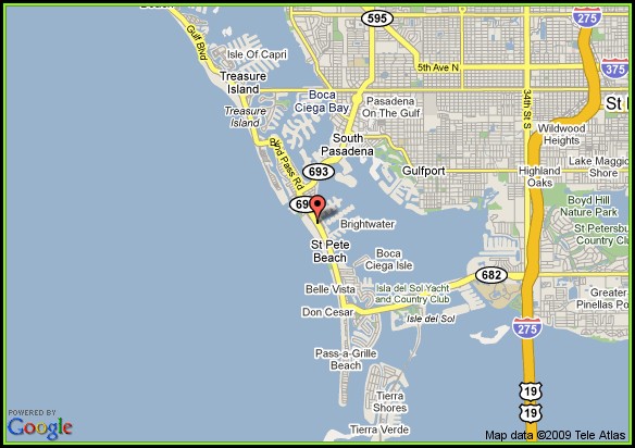 St Petersburg Beach Hotel Map St Petersburg Beach Hotel Map
