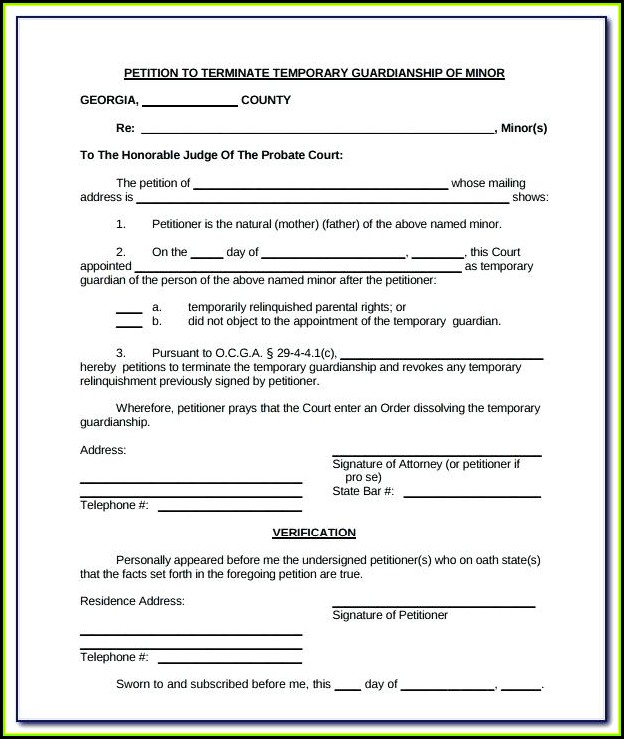 Temporary Guardianship Of A Minor Form Illinois Temporary Guardianship Of A Minor Form Illinois