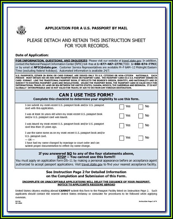 Travel.state.gov Passport Form Ds 82 Travel.state.gov Passport Form Ds 82