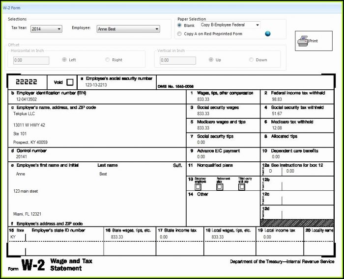 W2 Form For New Employees W2 Form For New Employees