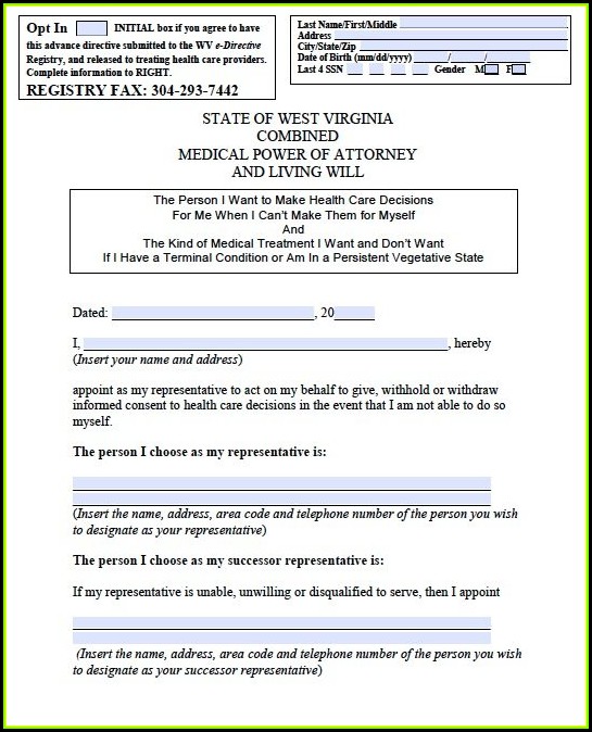 West Virginia Power Of Attorney Form Free West Virginia Power Of Attorney Form Free