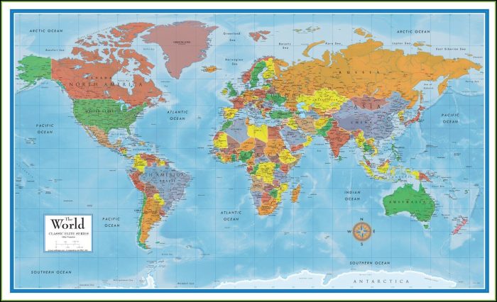 World Map Laminated Large World Map Laminated Large