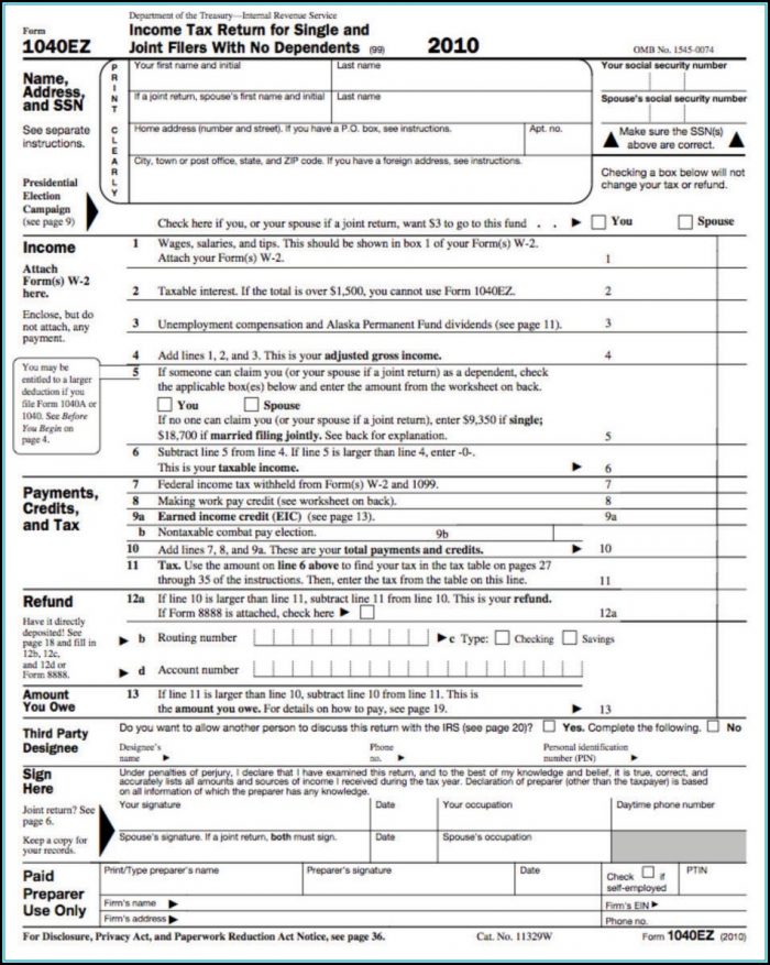 2014 Federal Tax Form 1040ez 2014 Federal Tax Form 1040ez