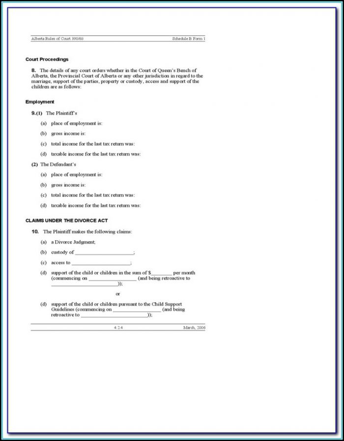Alberta Divorce Forms And Instructions Alberta Divorce Forms And Instructions