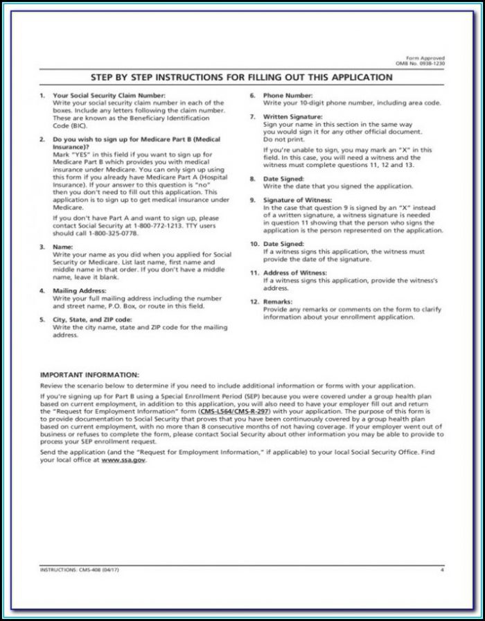 Apply For Medicare Part B Forms Apply For Medicare Part B Forms
