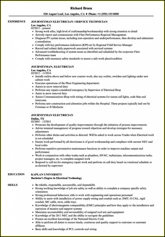 Apprentice Electrician Resume Template Apprentice Electrician Resume Template