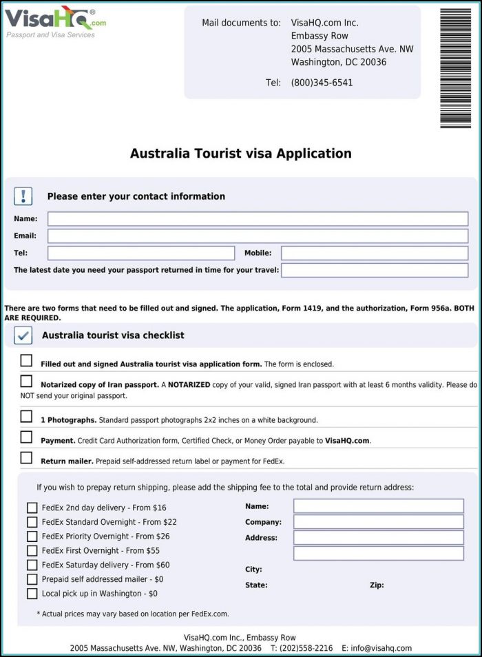 Australia Visitor Visa Form 1419 Download Pdf Australia Visitor Visa Form 1419 Download Pdf