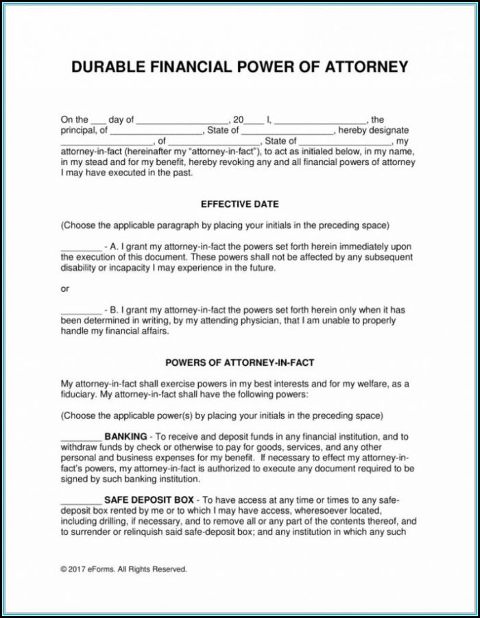 Blank Durable Power Of Attorney Form Texas Blank Durable Power Of Attorney Form Texas