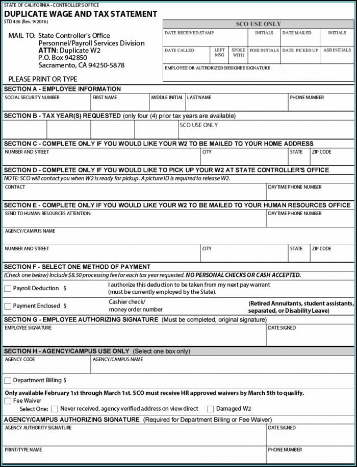 Blank W2 Forms For Employees Blank W2 Forms For Employees
