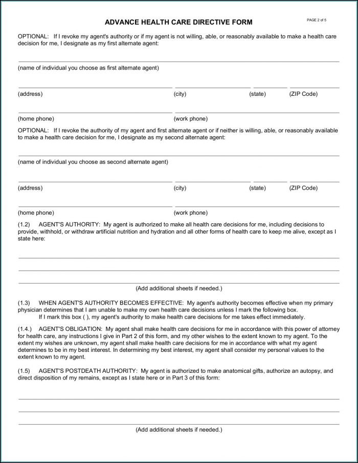 California Advance Health Care Directive Form 3 1 California Advance Health Care Directive Form 3 1