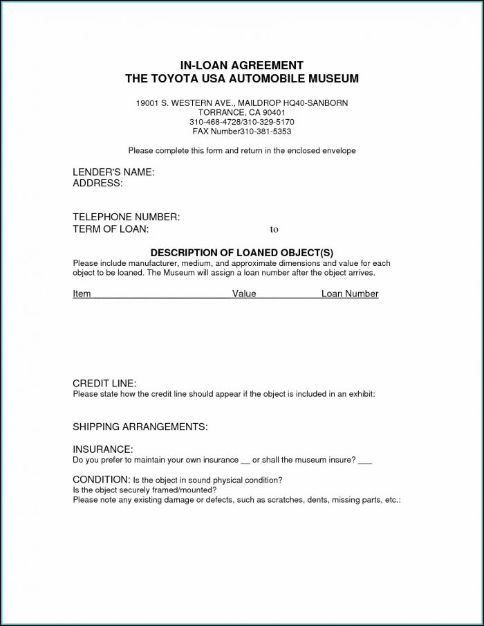 Car Loan Agreement Template Form Car Loan Agreement Template Form