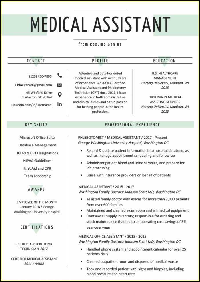 Certified Medical Assistant Resumesexamples Certified Medical Assistant Resumesexamples
