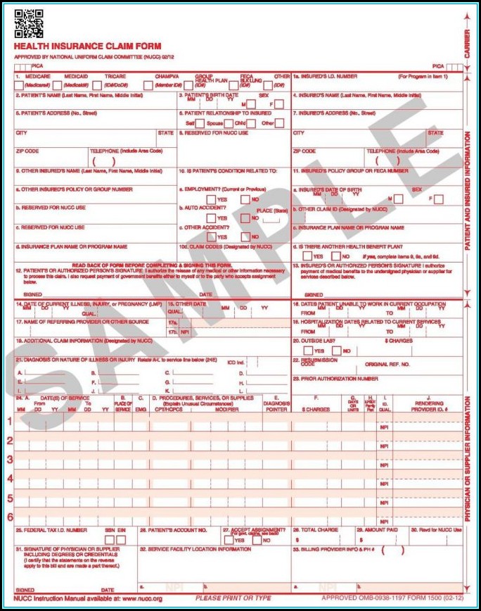 Cms 1500 Claim Form Envelopes Cms 1500 Claim Form Envelopes