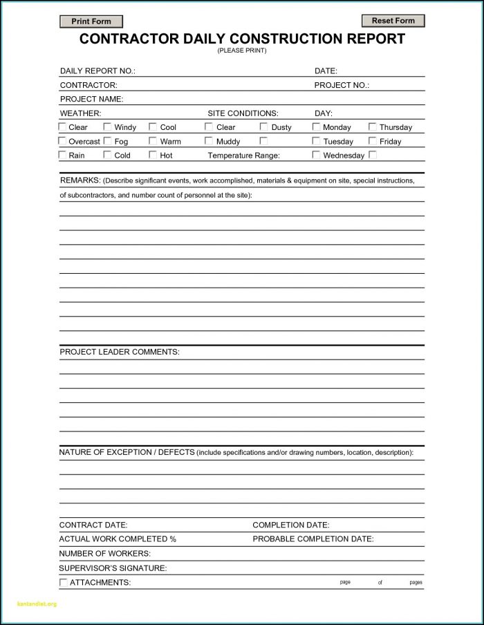Construction Daily Report Forms Free Downloads Construction Daily Report Forms Free Downloads