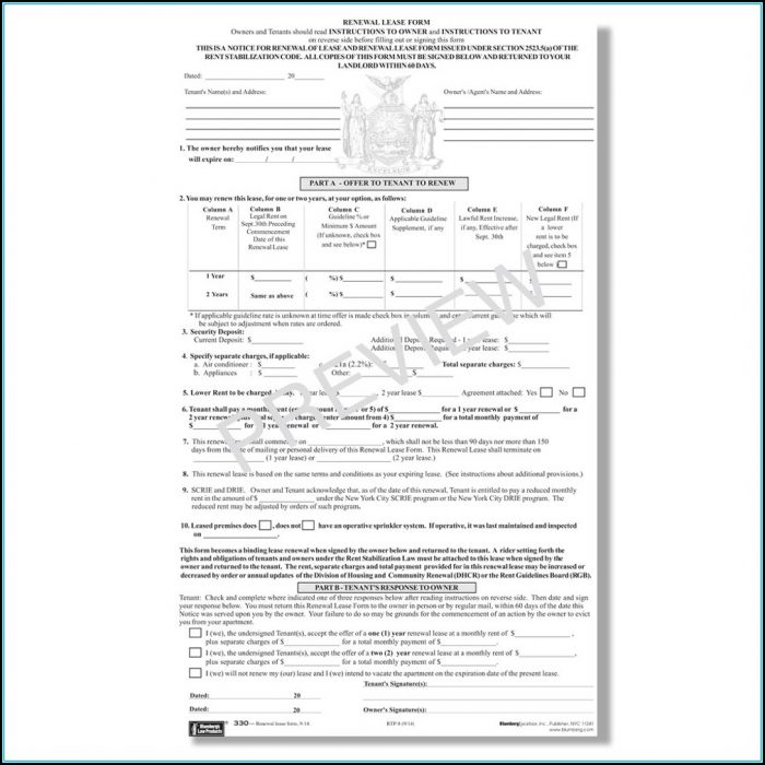 Dhcr Rent Stabilized Lease Renewal Form Dhcr Rent Stabilized Lease Renewal Form